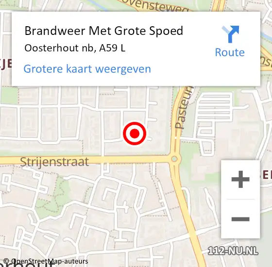 Locatie op kaart van de 112 melding: Brandweer Met Grote Spoed Naar Oosterhout nb, A59 L op 28 februari 2018 15:46