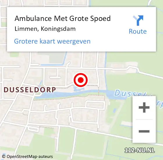 Locatie op kaart van de 112 melding: Ambulance Met Grote Spoed Naar Limmen, Koningsdam op 28 februari 2018 19:56