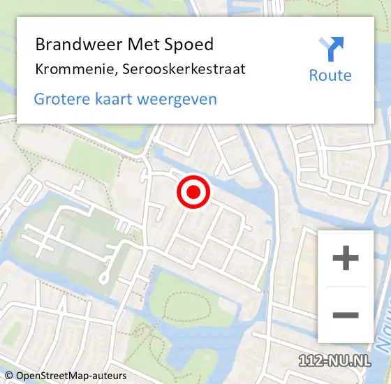 Locatie op kaart van de 112 melding: Brandweer Met Spoed Naar Krommenie, Serooskerkestraat op 28 februari 2018 20:47