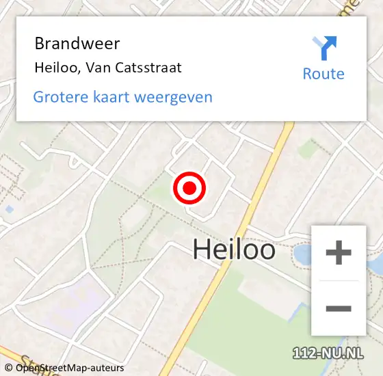 Locatie op kaart van de 112 melding: Brandweer Heiloo, Van Catsstraat op 1 maart 2018 05:33