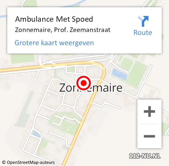 Locatie op kaart van de 112 melding: Ambulance Met Spoed Naar Zonnemaire, Prof. Zeemanstraat op 1 maart 2018 05:51