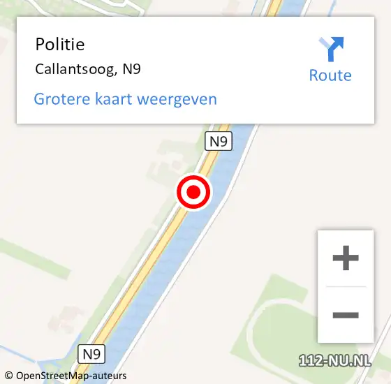 Locatie op kaart van de 112 melding: Politie Callantsoog, N9 op 1 maart 2018 06:50