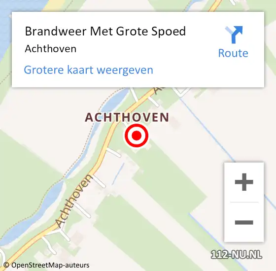 Locatie op kaart van de 112 melding: Brandweer Met Grote Spoed Naar Achthoven op 1 maart 2018 12:01