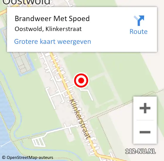 Locatie op kaart van de 112 melding: Brandweer Met Spoed Naar Oostwold, Klinkerstraat op 1 maart 2018 17:26