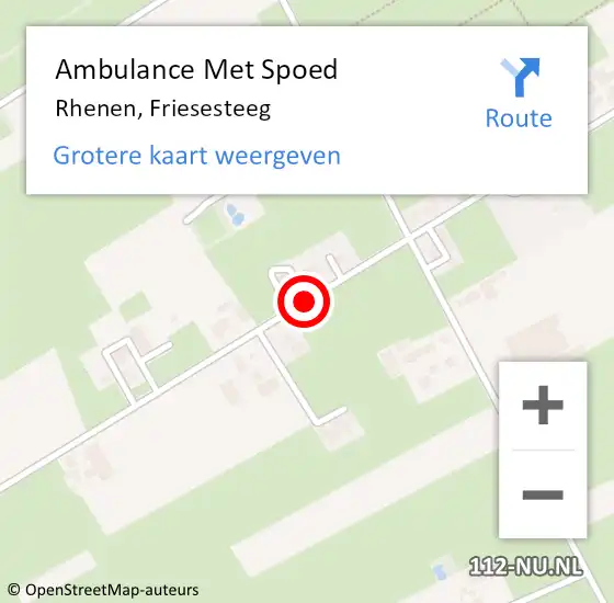 Locatie op kaart van de 112 melding: Ambulance Met Spoed Naar Rhenen, Friesesteeg op 1 maart 2018 18:38