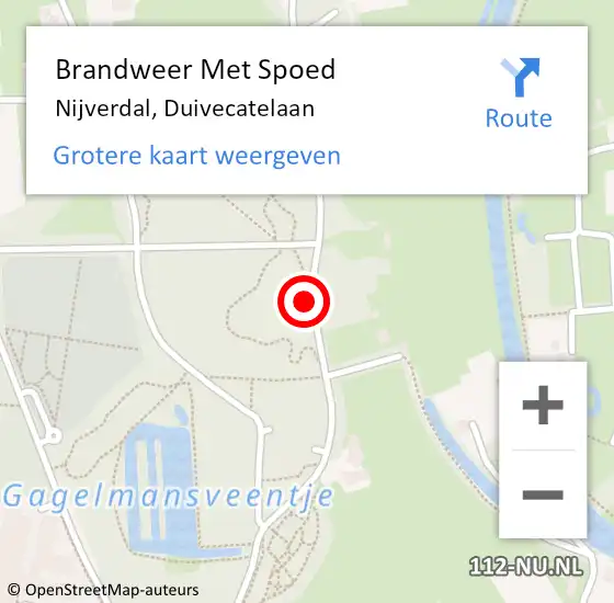 Locatie op kaart van de 112 melding: Brandweer Met Spoed Naar Nijverdal, Duivecatelaan op 1 maart 2018 20:16
