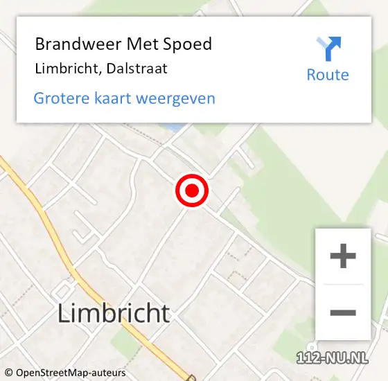 Locatie op kaart van de 112 melding: Brandweer Met Spoed Naar Limbricht, Dalstraat op 1 maart 2018 20:28