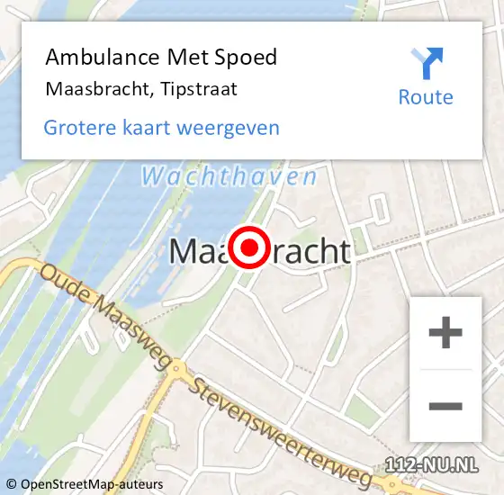 Locatie op kaart van de 112 melding: Ambulance Met Spoed Naar Maasbracht, Tipstraat op 2 maart 2018 05:08