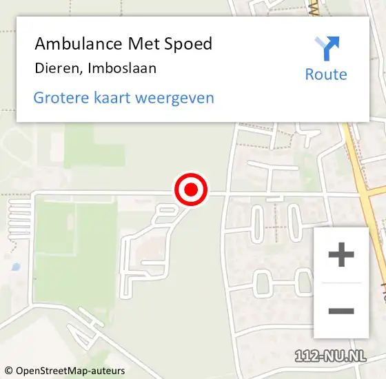 Locatie op kaart van de 112 melding: Ambulance Met Spoed Naar Dieren, Imboslaan op 2 maart 2018 13:29