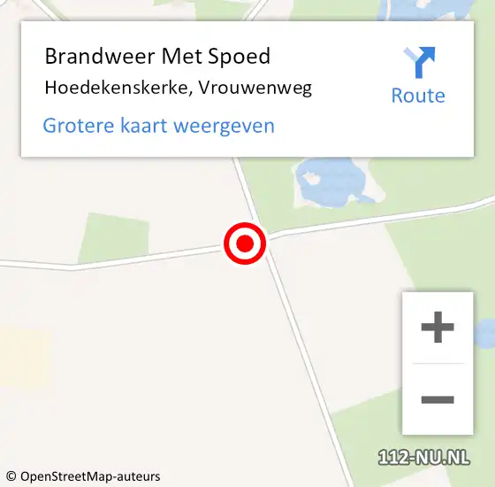 Locatie op kaart van de 112 melding: Brandweer Met Spoed Naar Hoedekenskerke, Vrouwenweg op 2 maart 2018 16:28