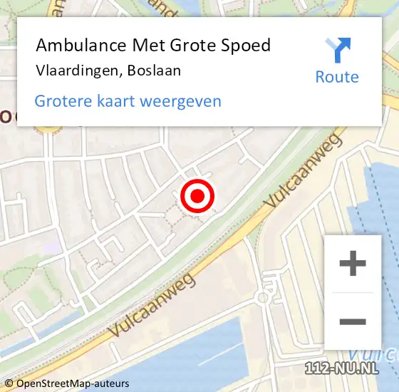 Locatie op kaart van de 112 melding: Ambulance Met Grote Spoed Naar Vlaardingen, Boslaan op 2 maart 2018 16:49