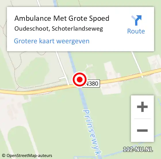 Locatie op kaart van de 112 melding: Ambulance Met Grote Spoed Naar Oudeschoot, Schoterlandseweg op 2 maart 2018 23:02