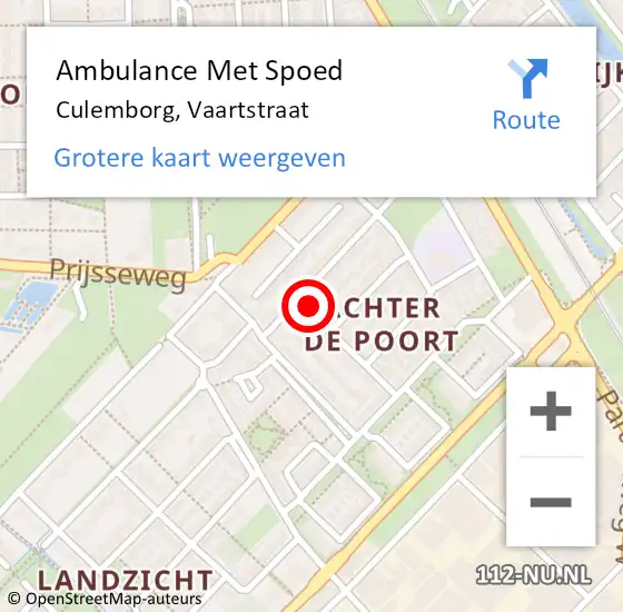 Locatie op kaart van de 112 melding: Ambulance Met Spoed Naar Culemborg, Vaartstraat op 3 maart 2018 03:05