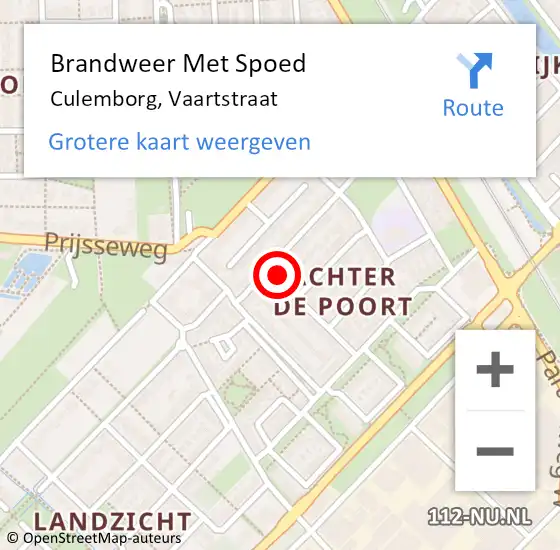 Locatie op kaart van de 112 melding: Brandweer Met Spoed Naar Culemborg, Vaartstraat op 3 maart 2018 03:23