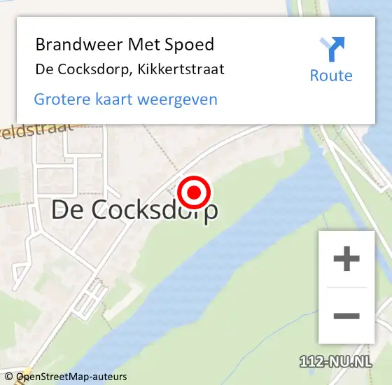 Locatie op kaart van de 112 melding: Brandweer Met Spoed Naar De Cocksdorp, Kikkertstraat op 3 maart 2018 04:46