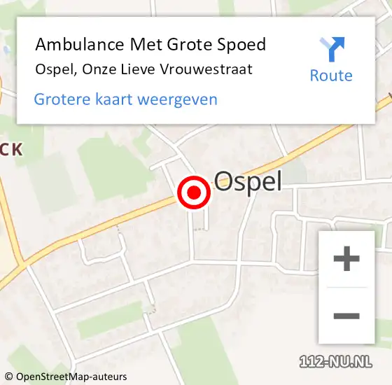 Locatie op kaart van de 112 melding: Ambulance Met Grote Spoed Naar Ospel, Onze Lieve Vrouwestraat op 3 maart 2018 08:59