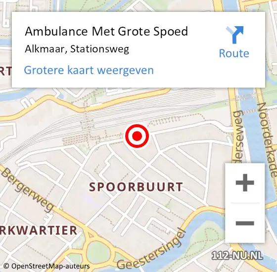 Locatie op kaart van de 112 melding: Ambulance Met Grote Spoed Naar Alkmaar, Stationsweg op 3 maart 2018 10:44