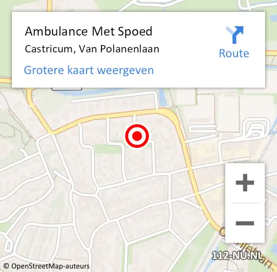 Locatie op kaart van de 112 melding: Ambulance Met Spoed Naar Castricum, Van Polanenlaan op 3 maart 2018 12:12