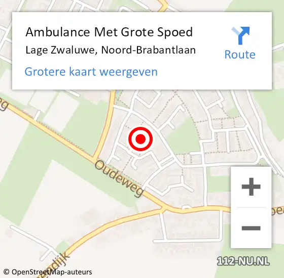 Locatie op kaart van de 112 melding: Ambulance Met Grote Spoed Naar Lage Zwaluwe, Noord-Brabantlaan op 3 maart 2018 13:01