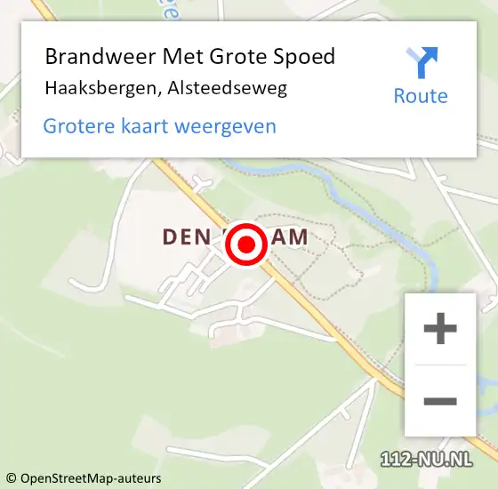 Locatie op kaart van de 112 melding: Brandweer Met Grote Spoed Naar Haaksbergen, Alsteedseweg op 3 maart 2018 16:18