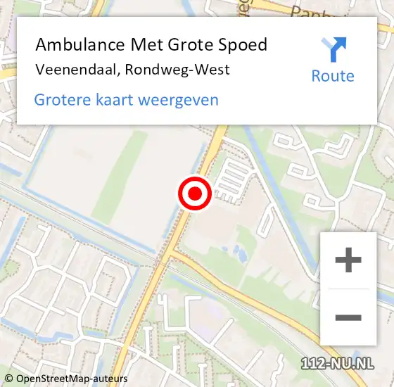 Locatie op kaart van de 112 melding: Ambulance Met Grote Spoed Naar Veenendaal, Rondweg-West op 3 maart 2018 16:30