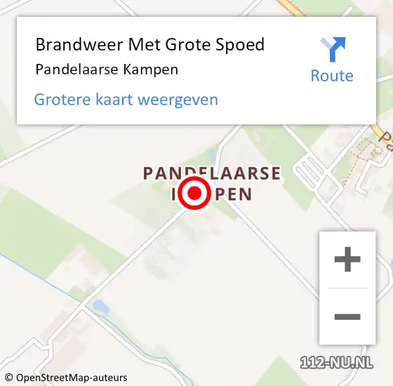 Locatie op kaart van de 112 melding: Brandweer Met Grote Spoed Naar Pandelaarse Kampen op 4 maart 2018 00:07