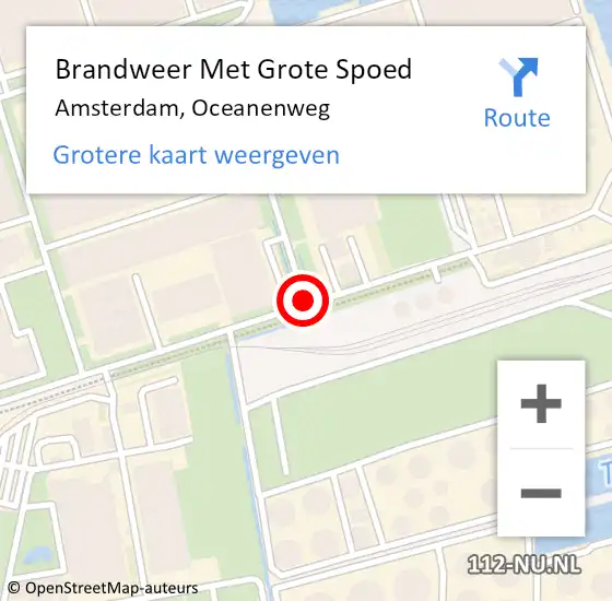 Locatie op kaart van de 112 melding: Brandweer Met Grote Spoed Naar Amsterdam, Oceanenweg op 4 maart 2018 02:06