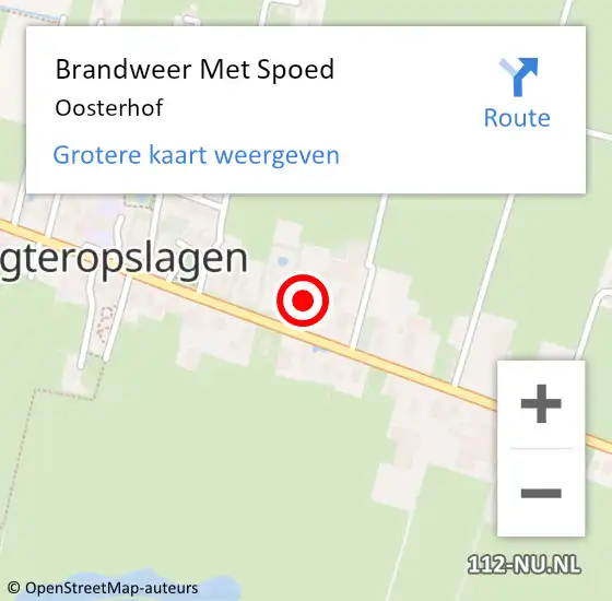 Locatie op kaart van de 112 melding: Brandweer Met Spoed Naar Oosterhof op 4 maart 2018 02:15