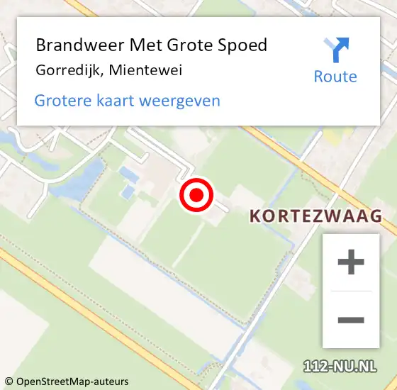 Locatie op kaart van de 112 melding: Brandweer Met Grote Spoed Naar Gorredijk, Mientewei op 4 maart 2018 10:15