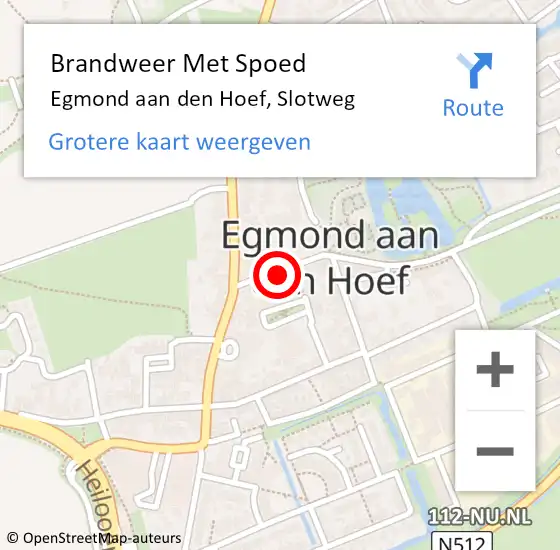 Locatie op kaart van de 112 melding: Brandweer Met Spoed Naar Egmond aan den Hoef, Slotweg op 4 maart 2018 19:50