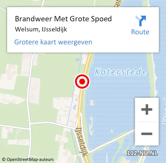 Locatie op kaart van de 112 melding: Brandweer Met Grote Spoed Naar Welsum, IJsseldijk op 4 maart 2018 20:22