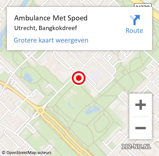 Locatie op kaart van de 112 melding: Ambulance Met Spoed Naar Utrecht, Bangkokdreef op 5 maart 2018 05:49