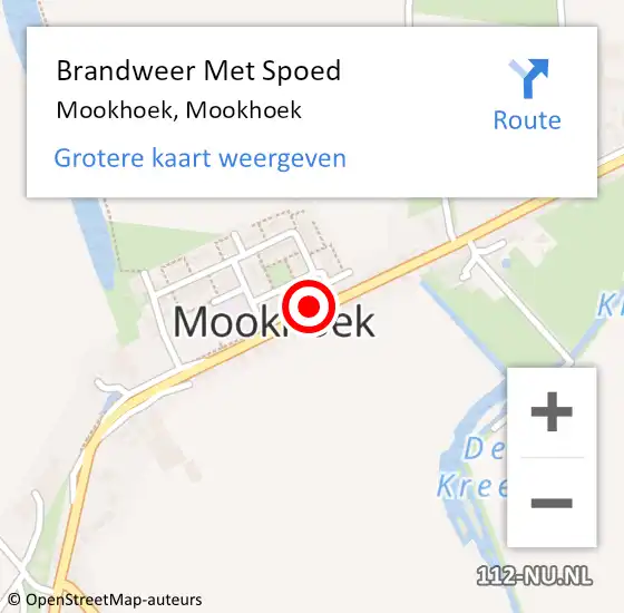 Locatie op kaart van de 112 melding: Brandweer Met Spoed Naar Mookhoek, Mookhoek op 5 maart 2018 11:20