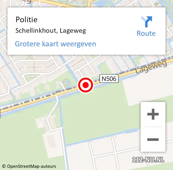 Locatie op kaart van de 112 melding: Politie Schellinkhout, Lageweg op 5 maart 2018 17:13