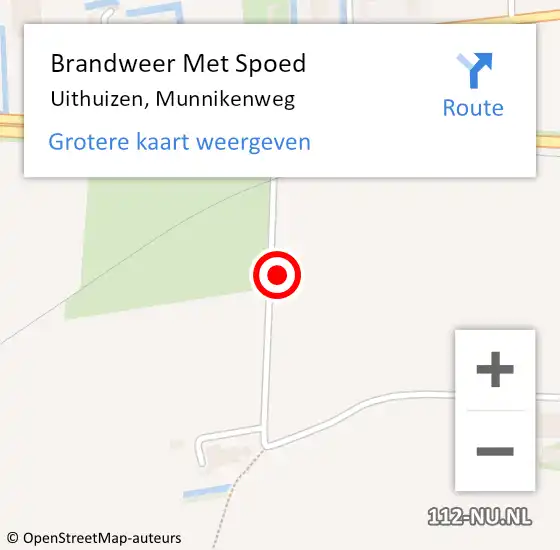 Locatie op kaart van de 112 melding: Brandweer Met Spoed Naar Uithuizen, Munnikenweg op 5 maart 2018 19:25
