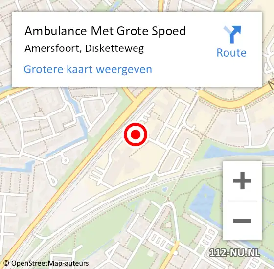 Locatie op kaart van de 112 melding: Ambulance Met Grote Spoed Naar Amersfoort, Disketteweg op 6 maart 2018 10:17