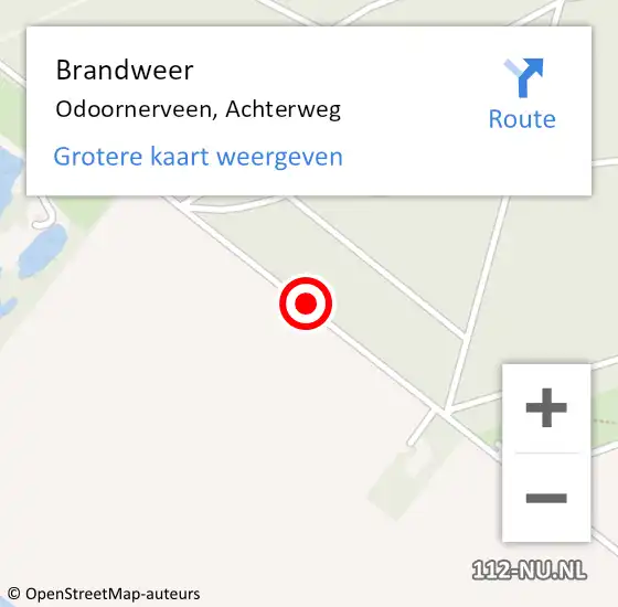 Locatie op kaart van de 112 melding: Brandweer Odoornerveen, Achterweg op 6 maart 2018 20:13