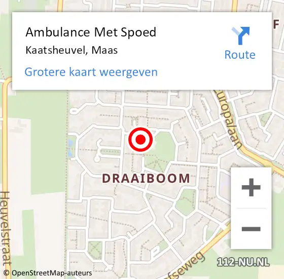 Locatie op kaart van de 112 melding: Ambulance Met Spoed Naar Kaatsheuvel, Maas op 6 maart 2018 22:12