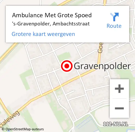Locatie op kaart van de 112 melding: Ambulance Met Grote Spoed Naar 's-Gravenpolder, Ambachtsstraat op 7 maart 2018 02:53