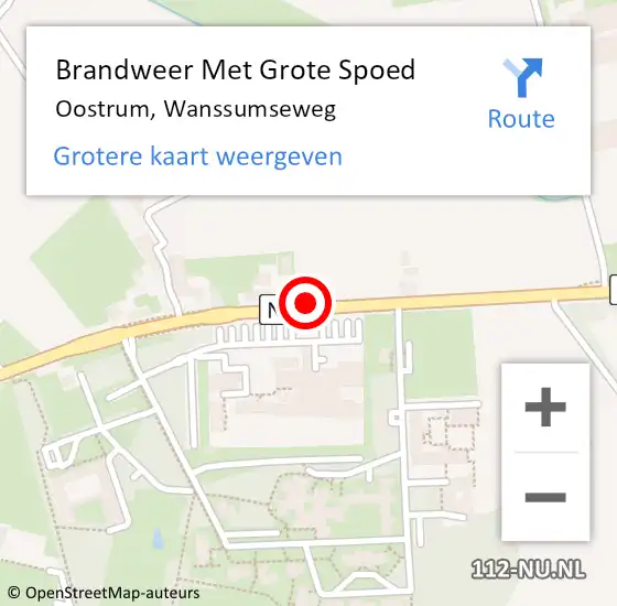 Locatie op kaart van de 112 melding: Brandweer Met Grote Spoed Naar Oostrum, Wanssumseweg op 7 maart 2018 11:03