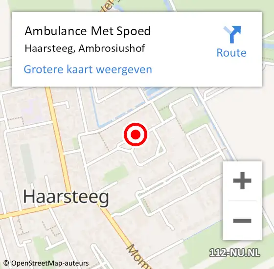 Locatie op kaart van de 112 melding: Ambulance Met Spoed Naar Haarsteeg, Ambrosiushof op 7 maart 2018 16:01