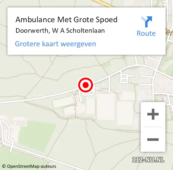 Locatie op kaart van de 112 melding: Ambulance Met Grote Spoed Naar Doorwerth, W A Scholtenlaan op 8 maart 2018 08:54