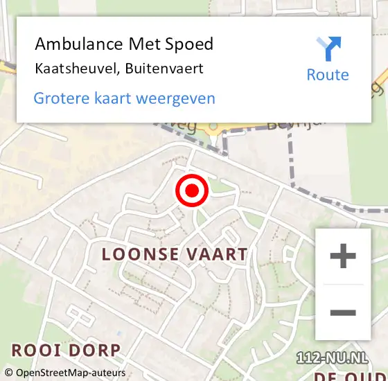 Locatie op kaart van de 112 melding: Ambulance Met Spoed Naar Kaatsheuvel, Buitenvaert op 8 maart 2018 11:12