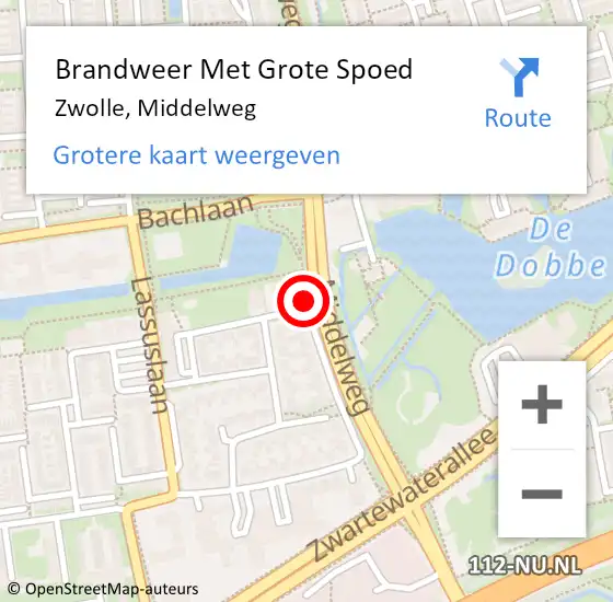 Locatie op kaart van de 112 melding: Brandweer Met Grote Spoed Naar Zwolle, Middelweg op 8 maart 2018 11:43