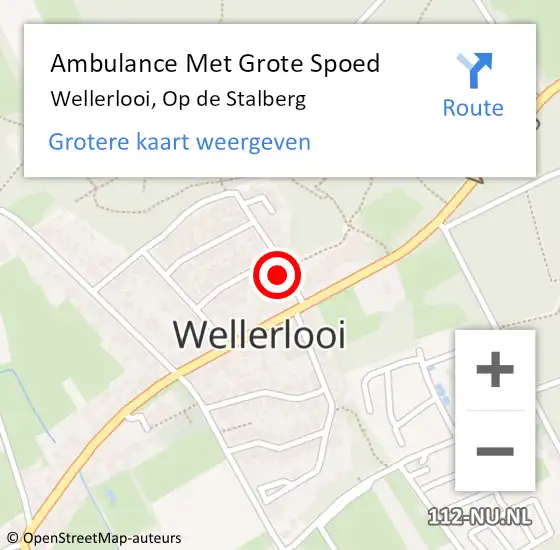 Locatie op kaart van de 112 melding: Ambulance Met Grote Spoed Naar Wellerlooi, Op de Stalberg op 7 september 2013 08:48