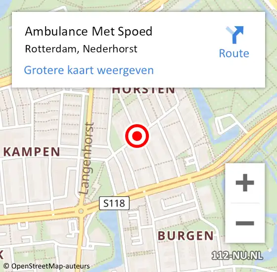 Locatie op kaart van de 112 melding: Ambulance Met Spoed Naar Rotterdam, Nederhorst op 8 maart 2018 13:17