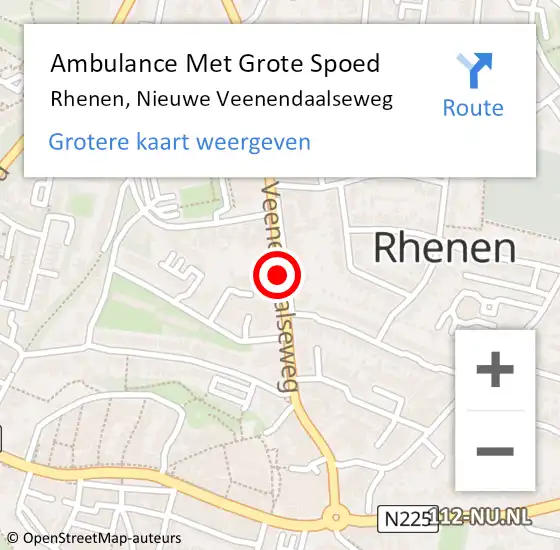 Locatie op kaart van de 112 melding: Ambulance Met Grote Spoed Naar Rhenen, Nieuwe Veenendaalseweg op 8 maart 2018 13:20