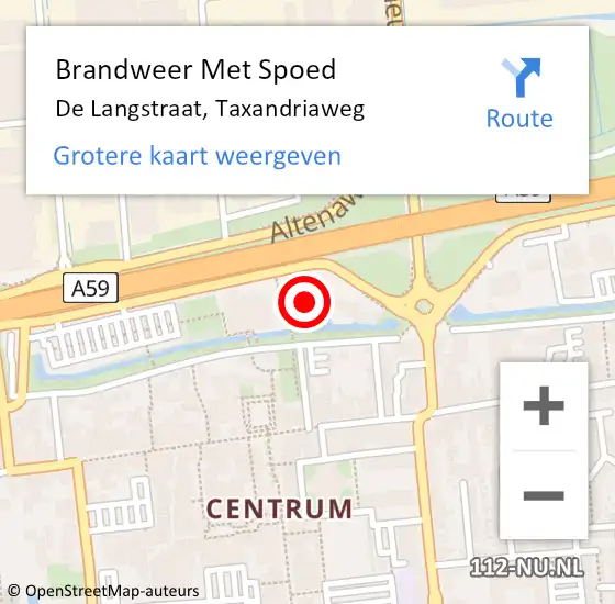 Locatie op kaart van de 112 melding: Brandweer Met Spoed Naar De Langstraat, Taxandriaweg op 8 maart 2018 14:10