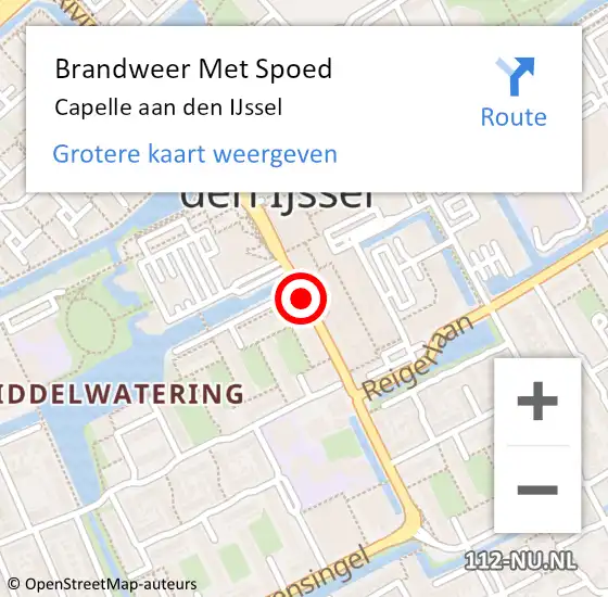 Locatie op kaart van de 112 melding: Brandweer Met Spoed Naar Capelle aan den IJssel op 8 maart 2018 23:09