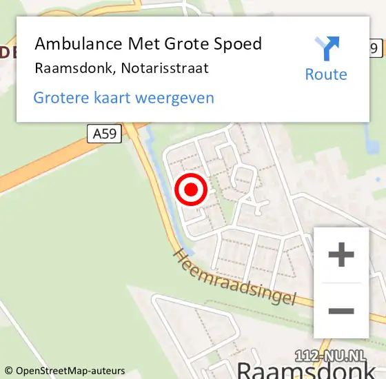 Locatie op kaart van de 112 melding: Ambulance Met Grote Spoed Naar Raamsdonk, Notarisstraat op 9 maart 2018 03:34